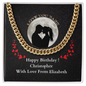 Cuban Link Chain Necklace Birthday Gift for Husband/ Boyfriend/ Fiance.
