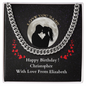 Cuban Link Chain Necklace Birthday Gift for Husband/ Boyfriend/ Fiance.