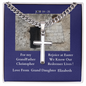 Christian cross, Cuban link chain, Men's necklace, Easter gift for Grand Father from Grand daughter.