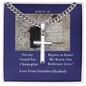 Cuban Chain Necklace with Cross Easter Gift for Grand Son from Grand Mother