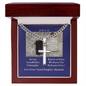 Christian cross, Cuban link chain, Men's necklace, Easter gift for Grand Father from Grand daughter.