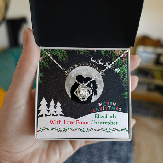 Christmas gifts for girlfriend,or Wife Yellow gold or White Gold Love Knot pendant necklaces.