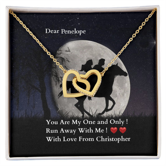 Elopement Proposal Interlocking Hearts Necklace Gift for Girlfriend/Mistress/Lover