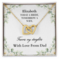 Gift for daughter on her wedding day interlocking hearts Bride necklace from Dad