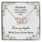 Gift for daughter on her wedding day interlocking hearts Bride necklace from Mom