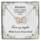 Gift for daughter on her wedding day interlocking hearts Bride necklace from Dad