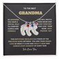 Engraved Baby Feet Necklace with Birthstone Gift for Grand Mother