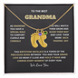 Engraved Baby Feet Necklace with Birthstone Gift for Grand Mother