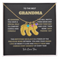 Engraved Baby Feet Necklace with Birthstone Gift for Grand Mother