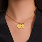 Engraved Baby Feet Necklace with Birthstone Gift for Grand Mother