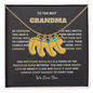 Engraved Baby Feet Necklace with Birthstone Gift for Grand Mother