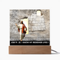 Scripture Art, Led lit Acrylic Plaque, of the Risen Christ Leaving the Empty Tomb In Jerusalem.