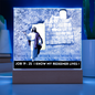 Scripture Art, Led lit Acrylic Plaque, of the Risen Christ Leaving the Empty Tomb In Jerusalem.