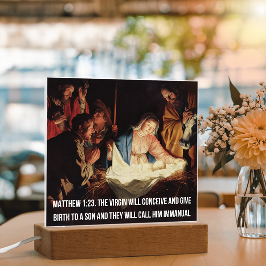 Scripture Art, Led lit Acrylic Plaque, Celebrating the birth of Jesus in Bethlehem