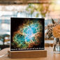 Scripture Art, Led lit Acrylic Plaque, of the hubble space telescope image of the Crab Nebula.