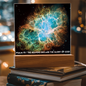 Scripture Art, Led lit Acrylic Plaque, of the hubble space telescope image of the Crab Nebula.