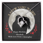 Birthday gift for girlfriend Yellow gold Heart pendant necklace - White Gold Heart pendant necklace