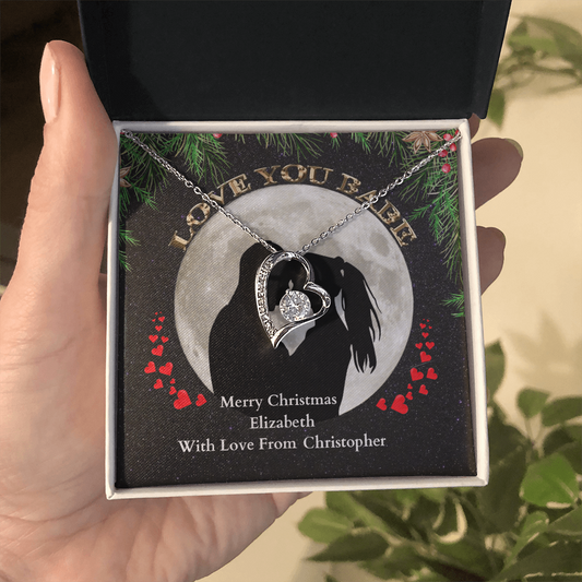 Gifts for girlfriend Yellow gold Heart pendant necklace - White Gold Heart pendant necklace