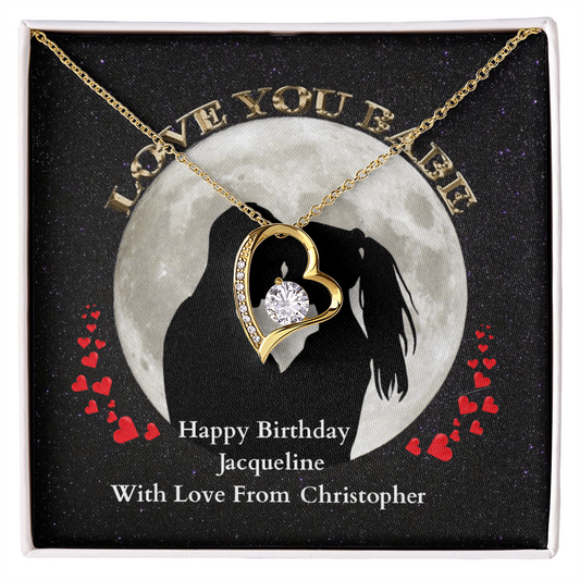 Forever Love Heart Necklace Birthday Gift for Girlfriend/Wife/Lover