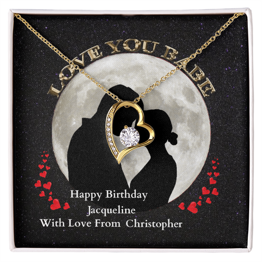 Forever Love Heart Necklace Birthday Gift for Girlfriend/Wife/Lover