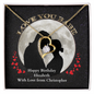Birthday gift for girlfriend White gold Heart pendant necklace - Yellow Gold Heart pendant necklace