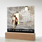 Scripture Art, Led lit Acrylic Plaque, of the Risen Christ Leaving the Empty Tomb In Jerusalem.