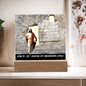 Scripture Art, Led lit Acrylic Plaque, of the Risen Christ Leaving the Empty Tomb In Jerusalem.