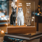 Acrylic Led lit Plaque of a Guilty Cat Trio Any time Gift for Cat Owners/lovers
