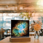 Scripture Art, Led lit Acrylic Plaque, of the hubble space telescope image of the Crab Nebula.