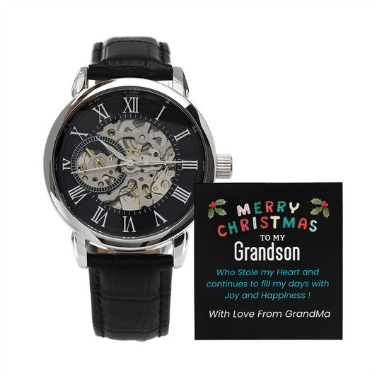 Mens Openwork Watch Christmas Gift for Grandson From Grandma