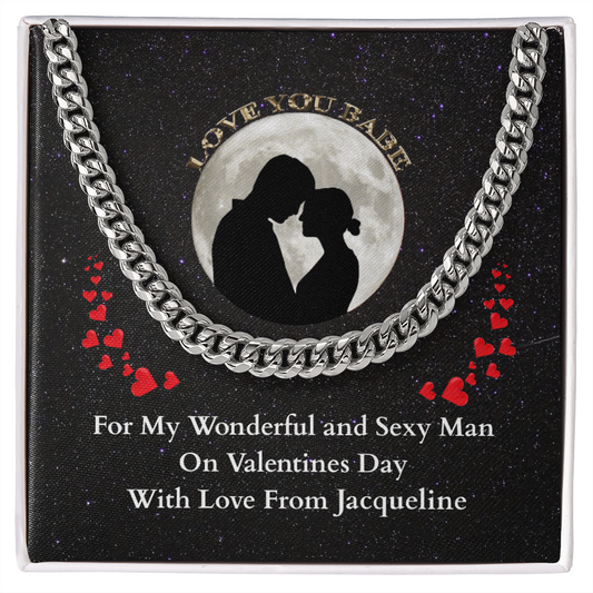 Valentine's day gifts for him, Cuban Link Chain Necklaces For Men, in Silver Necklace or Gold Necklace designs.