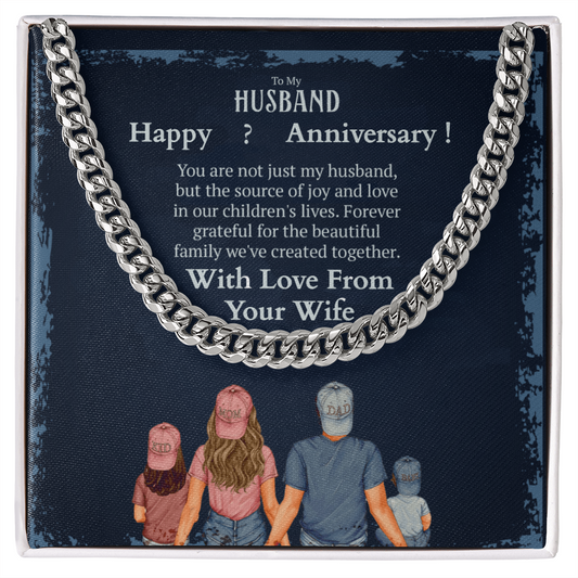 Cuban link necklace Anniversary gift for husband From Wife