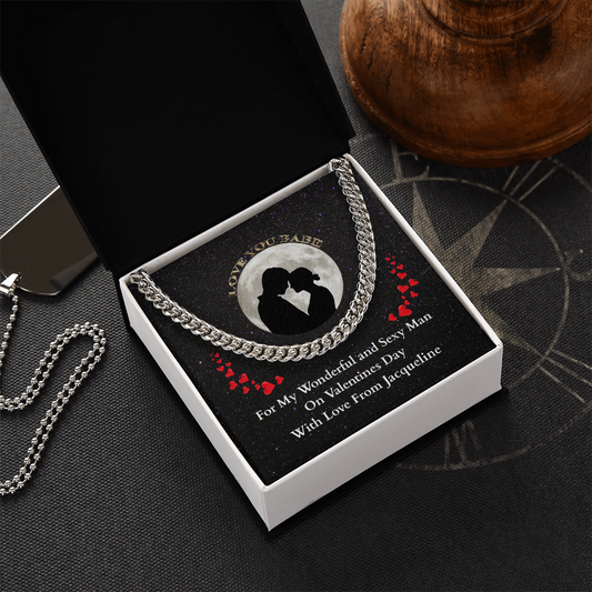 Valentine's day gifts for him, Cuban Link Chain Necklaces For Men, in Silver Necklace or Gold Necklace designs.