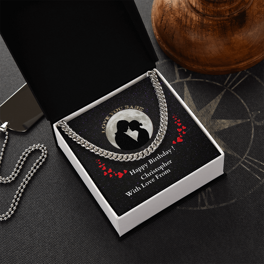 Birthday Present For Boyfriend, Cuban Link Chain Necklace Birthday Present For Husband/Boyfriend