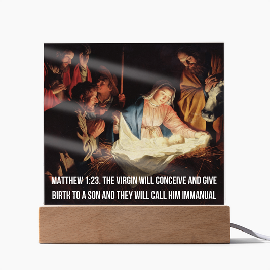 Scripture Art, Led lit Acrylic Plaque, Celebrating the birth of Jesus in Bethlehem