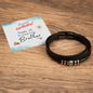 Men's Leather bracelet Birthday Gift for Brother