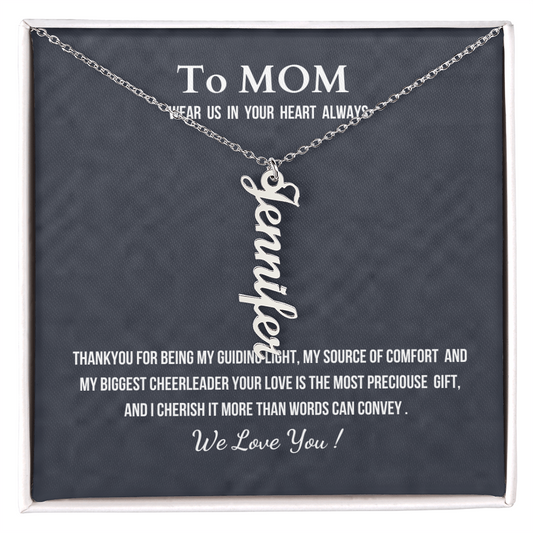 Multi Vertical Name Necklace Mothers Day gift