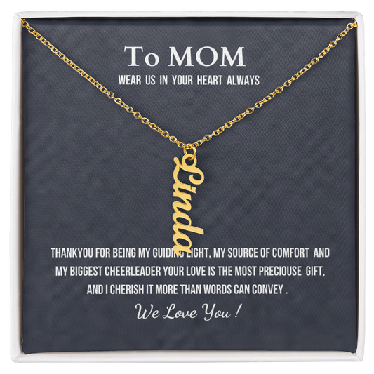 Multi Vertical Name Necklace Mothers Day gift
