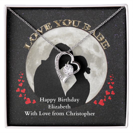 Birthday gift for girlfriend White gold Heart pendant necklace - Yellow Gold Heart pendant necklace