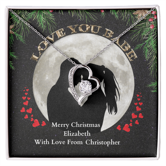 Gifts for girlfriend Yellow gold Heart pendant necklace - White Gold Heart pendant necklac